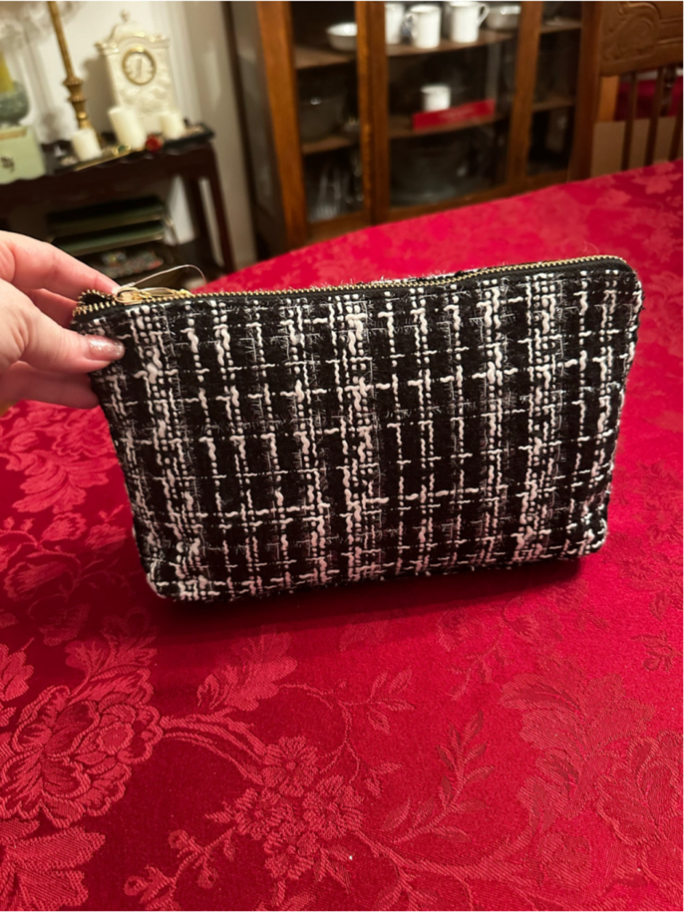 Imoshion Black & White Tweed Cosmetic Bag